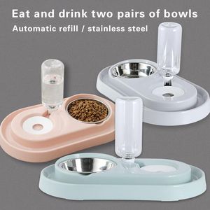Wholesale cat water fountain dish resale online - Cat Bowl Dog Water Feeder With Auto Dispenser Kitten Drinking Fountain Dish Pet For Bowls Feeders