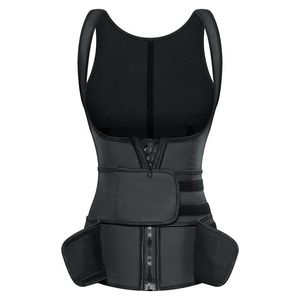 Women s Shapers High Quality Inner Big Hooks Double Compression Belts Women Latex Waist Trainer Corset Zipper Vest Body Shaper Plus Size