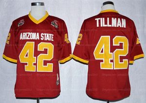 camisa bowling al por mayor-Vintage Rose Bowl College Football Jersey Sun Devis Asu Pat Tillman Maroon Mens Stico Top Tims T Shirts