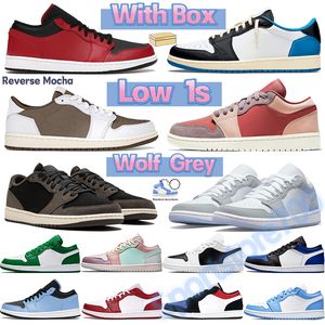 Reverse mocha wolf grey s low basketball shoes fragment hyper royal black toe university blue shadow UNC men sports sneakers with box