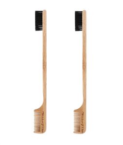 ingrosso bordi pettini dei capelli-Bordi Brush Pettine Bamboo Styling Styling Tools Edge Fixer per capelli per bambini Accessori per arricciatura compatta
