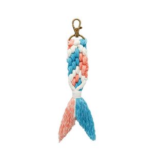 Ręcznie Tkane Brelok Wisiorek Kolorowe Mermaid Tassel Key Chain Bagaż Dekoracji Keyring Party Prezent dostarcza kolory