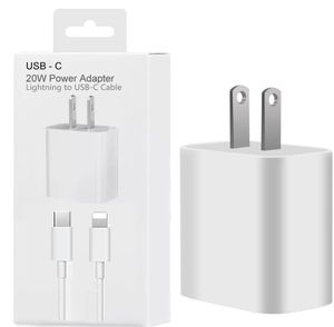20W IN1 FAST Snabb PD USB C Väggladdare EU US Plug Lightning USB kabel m FT C till L Wire till iPhone Pro Max iPad Mini med Retail Box