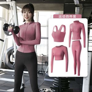 Wholesale quick drying top coat for sale - Group buy Women s Tracksuits Yoga women autumn winter long sleeve T shirt top coat peach hip pants fitness running suit quick drying clothes