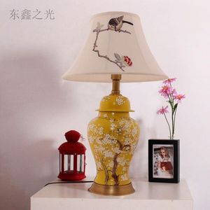 Table Lamps Chinese Antique Lobby Living Room Ceramic Decorative Lamp Creative Flower Bird Porcelain WJ010925