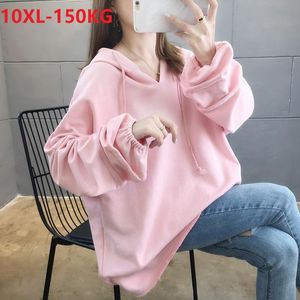 rosa hoodie verkauf großhandel-Damen Hoodies Sweatshirts Herbst Frauen dünne große Verkäufe mit Kapuze Lose Übergröße plus Größe XL XL V Ausschnitt Rosa Mäntel