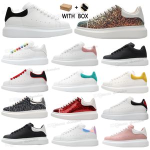 with box top quality shoes designer men women womens Leather Lace Up white mens espadrilles oversized flats platform casual espadrille flat sneakers fvbn