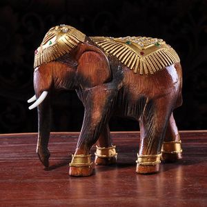 Decoratieve objecten beeldjes thailand in de decoratie mond thuis kantoor geld tekening houten ornamenten handgemaakte houtsnijwerk olifant