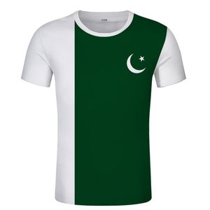 erkekler için futbol kıyafetleri toptan satış-Erkek T Shirt Pakistan Bayrak T Gömlek Ücretsiz Özel Tişörtleri DIY Adı Numarası PO Pakistan Futbol Jersey Rahat Ekip Yaka Giyim