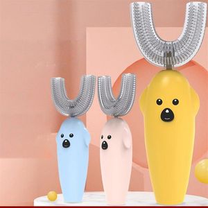 oral intelligent propre 360 achat en gros de Brosse à dents électriques intelligente degrés enfants en forme de U Sonic automatique bébé brossage oral brossage brosse couleurs A15