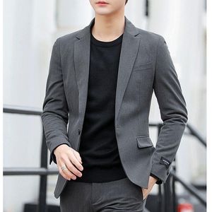 корейский мужские костюмы оптовых-Мужские костюмы Blazers Мода Мужчины Сплошное Цвет Блейзер Пальто Тонкий Костюм Костюм Корейский Стиль Повседневная Бизнес Ежедневные Куртки S XL Advoats W355