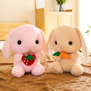 oyuncaklar net toptan satış-Karikatür peluş oyuncak ins net kırmızı lop eared tavşan bebek toptan meyve yastık düğün toss küçük hediyeler