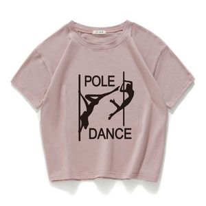 Pole Dance Graficzne Funny Casual Women Crop Top bawełna krótka koszulka Camisetas Verano Mujer Ubrania Harajuku Damska koszulka