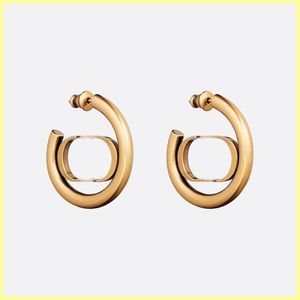 women hoop earrings toptan satış-Moda Saplama Küpe Hoop Kadın Küpe Takı Lüks Tasarımcılar Küpe Tasarımcı Harfler D Küpe Süsler Kolye Kutusu ile r