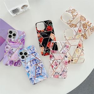 Laser Flowers Cases for iPhone Pro XS Max XR X Electroplating IMD Pattern Samsung S21 FE S20 Ultra A12 A72 A51 A71 A32 A21S Soft TPU Phone cover