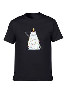 Daze Christmas Cat BomullT tröja Retro Fashion Casual Men s and Women s Tops Hip Hop Classic Harajuku Style T shirts