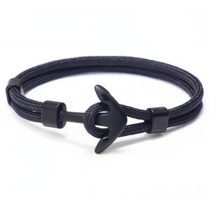 Qinuo New Hot Selling Alloy Ship Anchor Mäns polyester rep armband