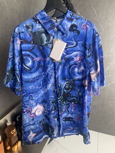 Stylista włosów T shirt tee koszulki polo słynny projektant męski niebieski jedwabny lato blisko dopasowanie wygodne fajne hurtownie i detaliczne