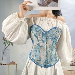 bask iç çamaşırı toptan satış-Kadın şekillendirme artı boyutu korseler ve bustiers lingerie üst Bask Seksi Kostümleri Korse Overbust Desen Çiçek Cosplay Büstiyer