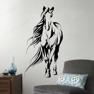 Paard silhouet muur sticker rijden muur kunst sticker vinyl home decor verwijderbare kunst muurschildering JH205