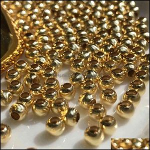 Agate Loose Beads Jewelry Au K Gold Bead Ball Mountings Findings Settings Accessories Parts For Diy Making Necklace Bracelet Drop Deli
