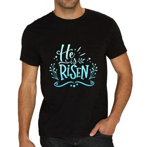 kısa kollu kilise toptan satış-Üst Erkek Kısa Kollu Baskı Tişört O Risen İsa Mesih Tanrı Hristiyan Kilisesi Grafik Rahat Pamuk Retro Moda Erkekler T Shirt