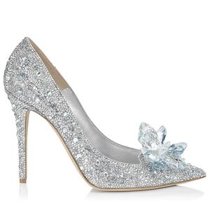 Wholesale personal dresses for sale - Group buy Dress Shoes Women Luxury Crystal For Party Wedding Pumps Bright Glittering Personal Original Design Cinderella Female High Heels