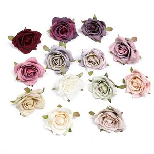 couronne de tête de roses achat en gros de 1pcs cm Têtes de fleur de soie rose artificielle de rose pour la décoration de mariage Coffre cadeau de bricolage bricolage boîte de scrapbooking faux v2