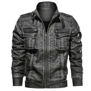 куртки cuero оптовых-Мужская куртка уличная повседневная мотоцикл Большая xL кожаная куртка с Chaquea Cuero Hombre Pocket