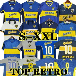 camisetas futbol retro
 toptan satış-97 Boca Juniors Retro Futbol Jersey Maradona Roman Gago Futbol Gömlek Klasik Camiseta Futbol Vintage Riquelme