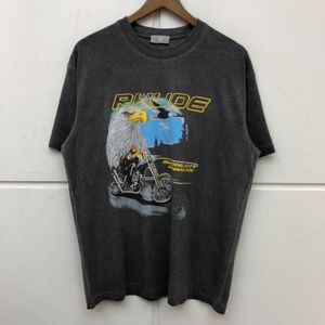 kartal tee toptan satış-Erkek T Shirt Kartal T Gömlek Erkekler Kadınlar Yıkanmış Yapmak Eski Yaz Rahat Moda Top Tees Streetwear