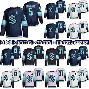 2021 Seattle Kraken Ice Hockey Jersey 5 Mark Giordano 29 Vince Dunn 37 Yanni Gourde 32th新しいチームカスタムメンズレディース若者任意のヌンバー任意の名前ホッケージャージ