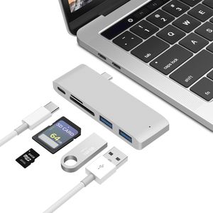 6 IN DUAL USB Type C HUB Adapter Kaartlezer Dongle Ondersteuning USB Snelle Laad PD Thunderbolt SD TF kaartenlezers voor MacBook NIEUW