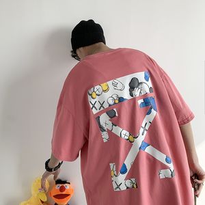 ülke modası toptan satış-Marka Kısa Yaz Erkek Çocuk Ülke Moda Kızarmış Sokak Kapalı Çiftin Giysileri Gevşek Eğilim Yarım Kollu Tişört