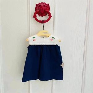 mavi plaj topu toptan satış-Pamuk Bebek Kız Elbise Yaz Çocuklar Kız Elbiseler Moda Sevimli Çocuk Yelek Etek Giyim Y2