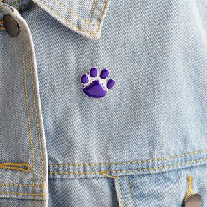 Purpurowy Pies Paw Pin Cute Cartoon Brooches Kot Kotek Broszka Pins Puppy Pazur Odznaka Prezent Biżuteria
