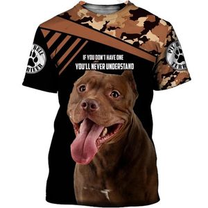 ingrosso camicie di cane carino-T shirt da uomo Summer Animal T Shirt carino pitbull Dog D tutto sopra gli uomini stampati Casual TEE SHIRTS UNISEX Manica corta Top