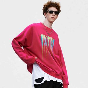 rosa hoodie verkauf großhandel-Hoodies Latest Top Sales Rosa und Schwarz Zwei Farben Baumwolle Crewneck Benutzerdefinierte Gedruckte Männer Sweatshirts