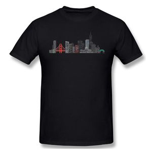chemises pays-bas achat en gros de T shirts Homme Man San Francisco Skyline Jeton Catalyscape Année Skyline Année Pays Bas Skyline Chat Fitness graphique chemise drôle
