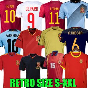 Slutlig Spanien Retro Soccer Jersey Gerard Thiago Ferran Koke Luis Ensrique Xavi Alonso Iniesta Pique Torres Fabregas Camiseta de Fútbol Shirts