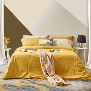 Bedding Sets Full Cotton Linen Bed Sheet Set Luxury Postoral Style Pillow Case Duvet Cover On Sale