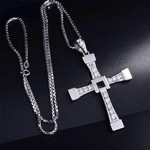 Fast And Furious Dominic Toretto Cross S925 Sterling Silver Necklace Jewelry Pendant Free With Gift Box For Men Boyfriend Gifts Necklaces