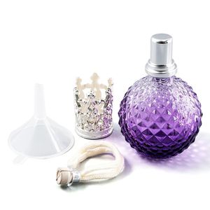 ingrosso lampada a olio bottiglia-100ml Purple Pineapple Twill Glass Fragrance Essential Oil Diffuser Lamp Lamp Bottle Kit bottiglia