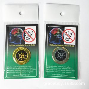 anti radiation sticker mobile phones toptan satış-DHL Advance Gadgets Teknoloji Enerji Tasarrufu Chip Anti Radyasyon Sticker Altın Kuantum Kalkanı Vinil Cep Telefonu için Renkler