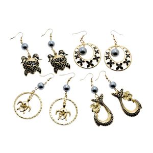 New Trendy Hawaiian Pearl Earrings Accsori Turtle Flower Hook Earring For Vacation Part Gifts