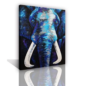 Wholesale modern dining room art for sale - Group buy Hand painted oil painting vertical version Elephant Animal mural living room dining room art cartoon hanging painting porch decoration modern entrance corridor