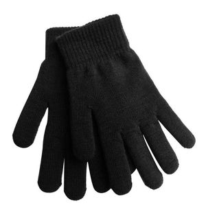 unisex magische handschuhe großhandel-Fünf Fingers Handschuhe Frauen Männer Unisex Winter gerippt Gestrickte Fingered grundlegende grundlegende farbe verdicken Plüschfutterhandschuhe Magie Thermische Handgelenk