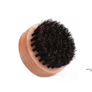 yağlı sakal toptan satış-Ahşap Kıl Fırça Yağı Headbrush Erkek Sakal Fırçalar Temizlik Scrubbers ZZB13032