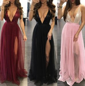 Klub Wspaniałe Ciepłe sukienki Casual Solid Colors Do Haute Couture Party Suknie Plus Size Sexy Moda Deep V