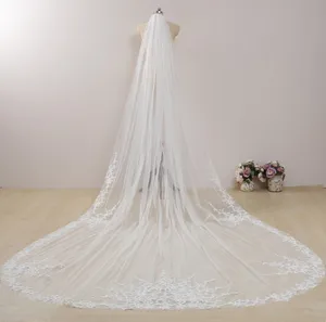 Bridal Veils Beautiful Leaf Lace Wedding Veil Vine Trim Long Boho With Drop Floral Regal Cathedral Floor